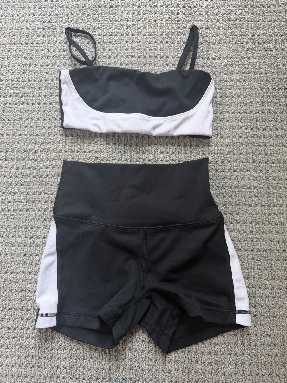Jo + Jax Black and White Two-Piece dance wear Set - Crop Top & High-Waist Shorts